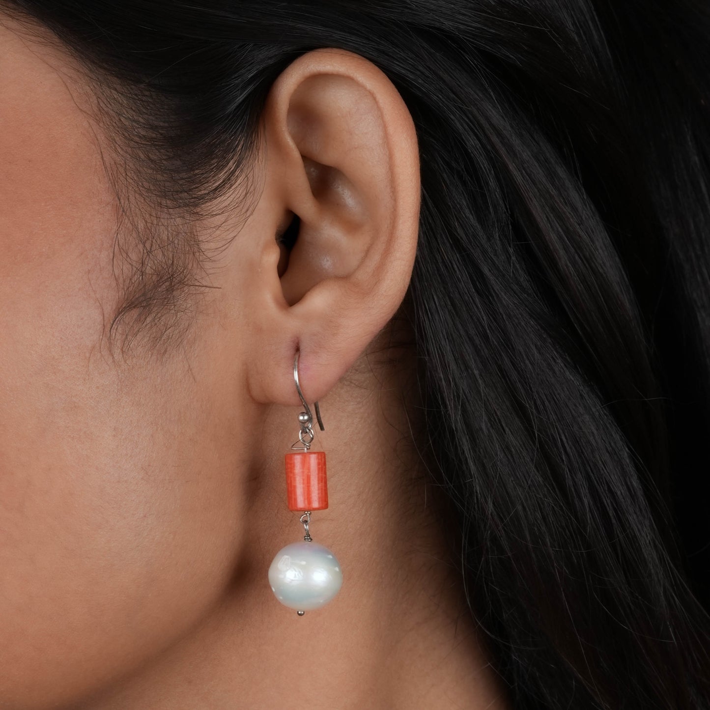 Coral and Pearls Hand Knotted Set