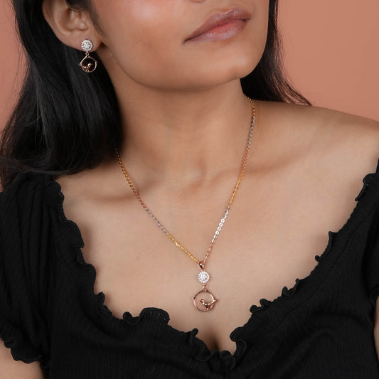 Dove Rose Gold Necklace Set