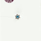 Hexagonal Aqua Blue Silver Nose Pin