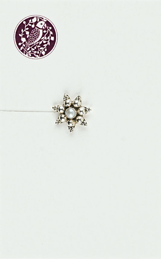 Sunflower Silver Nose Pin