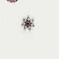 Sunflower Ruby Silver Nose Pin