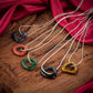 Natural Black Onyx Mystic Triangle Pendant Necklace