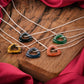 Natural Black Onyx Mystic Triangle Pendant Necklace