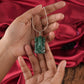 Green Aventurine Lord Ganesha Silver Pendant