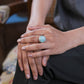 Round Larimar Silver Ring
