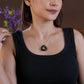 Natural Black Onyx Mystic Triangle Pendant Necklace