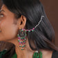 Rambagh Royal Peacock Silver Necklace Set