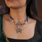 Gypsy Indigo Silk Thread Silver Necklace