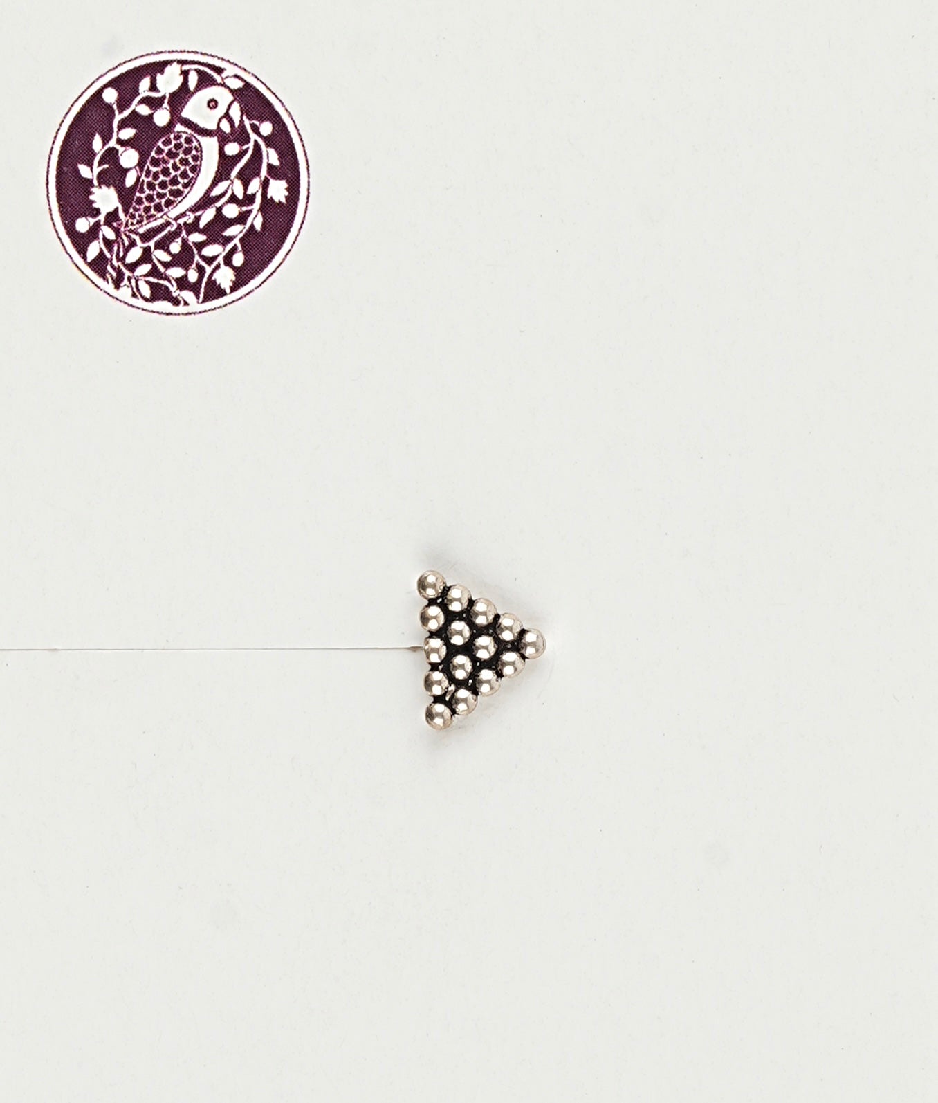 Trikone Silver Nose Pin