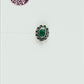 Green Aura Green Stones Silver Nose Pin