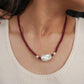 Baroque Pearl and Rubies Necklace Set