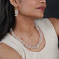 Rose Quartz Tumbles Pearls Necklace Set