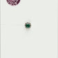 Green Onyx Silver Nose Pin