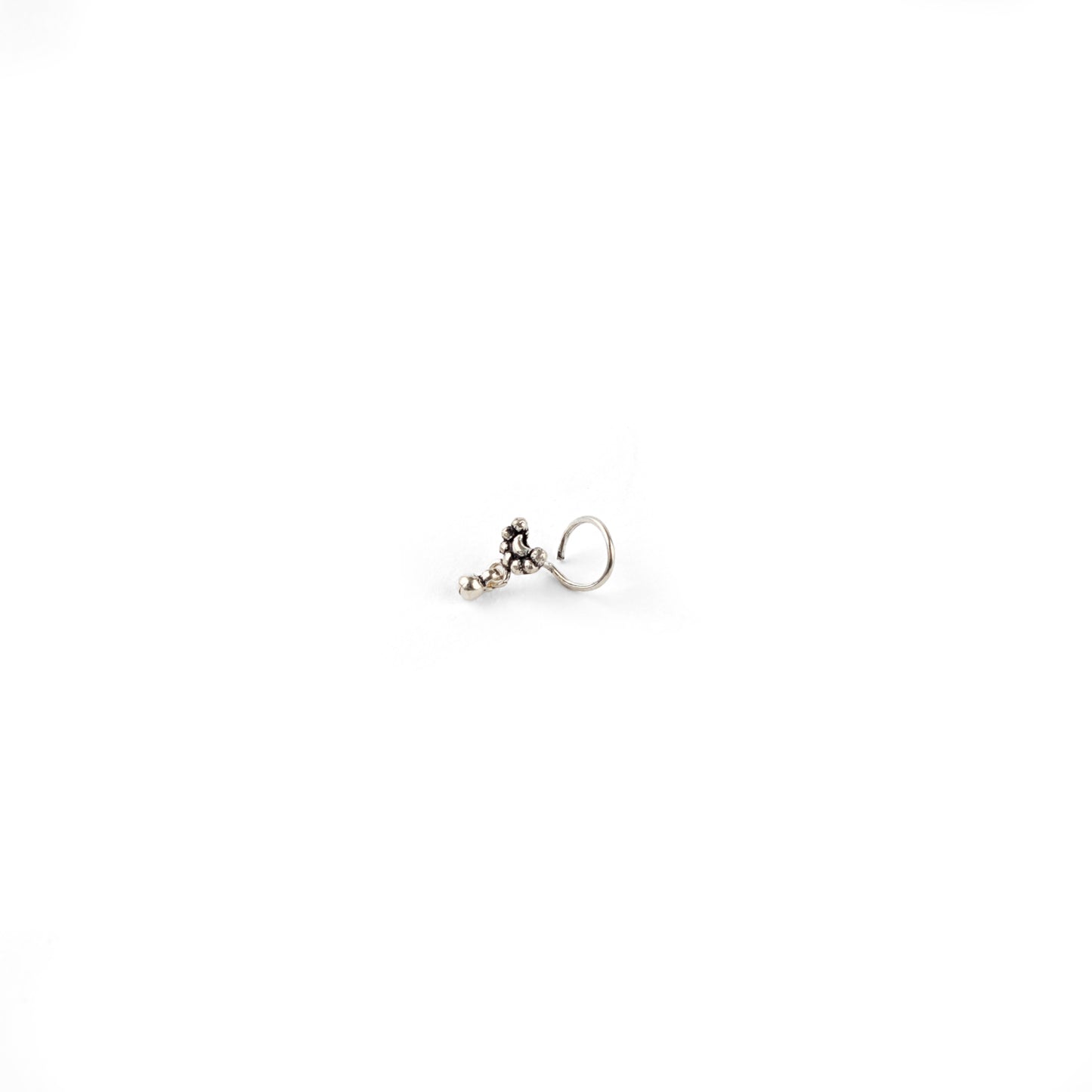 Moon Drop Silver Nose Pin