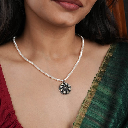 Silver Symphony Pearl Necklace
