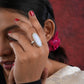 Oblong Moonstone Silver Ring