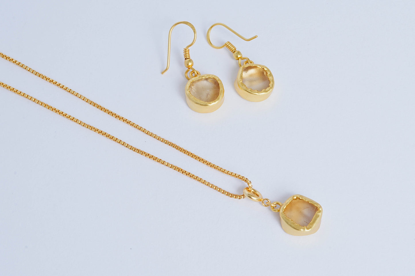 Uncut Round Citrine Set