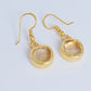 Uncut Round Citrine Earrings