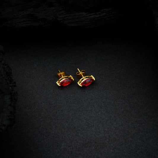 Rose Eyed Ruby Studs