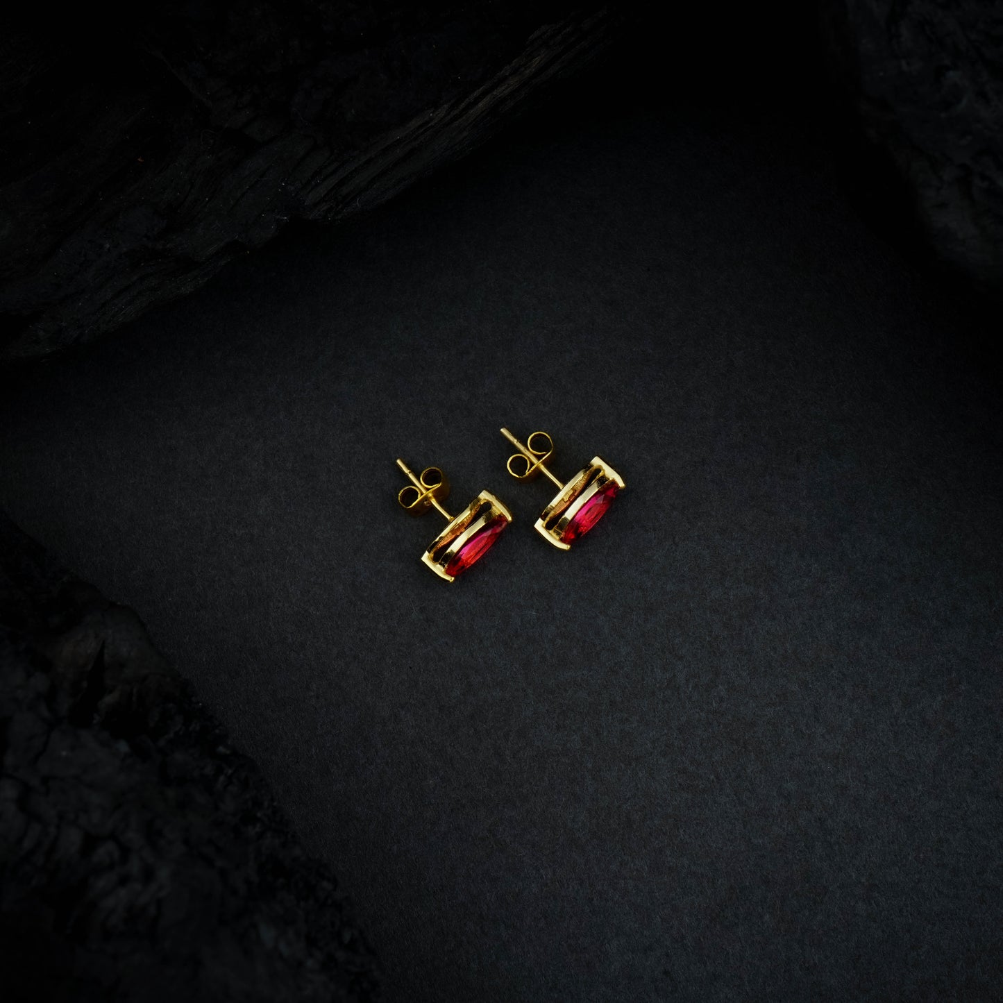 Rose Eyed Ruby Studs