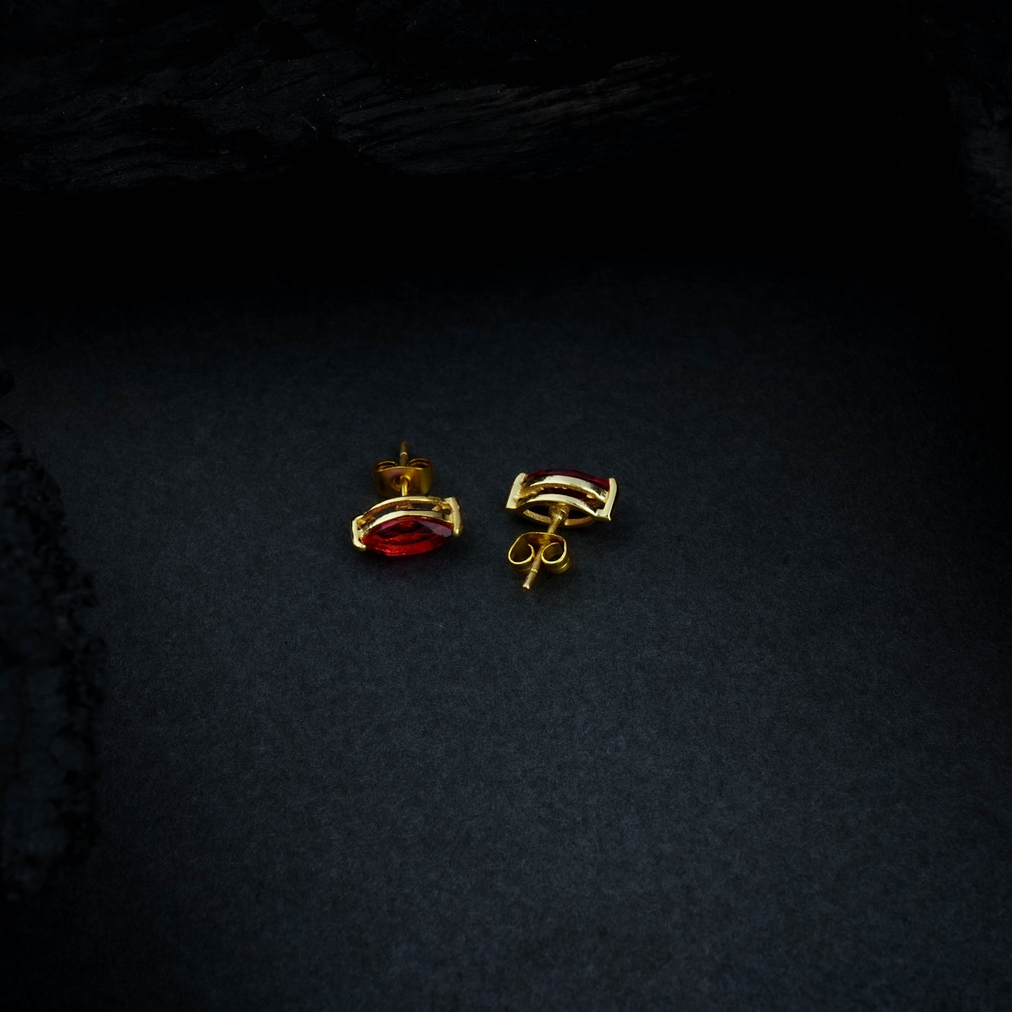 Rose Eyed Ruby Studs