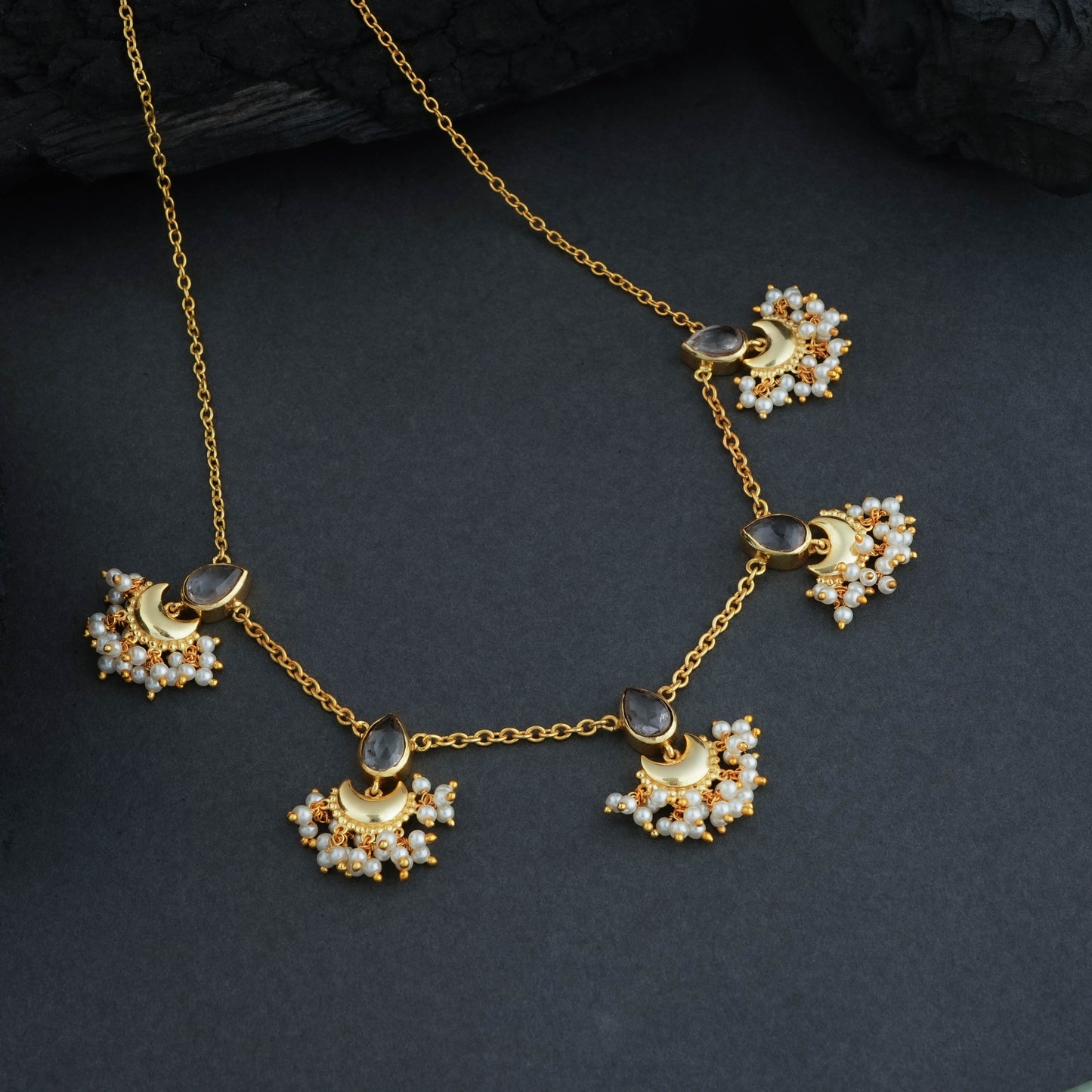 Half Moon Crystal Festive Necklace Set