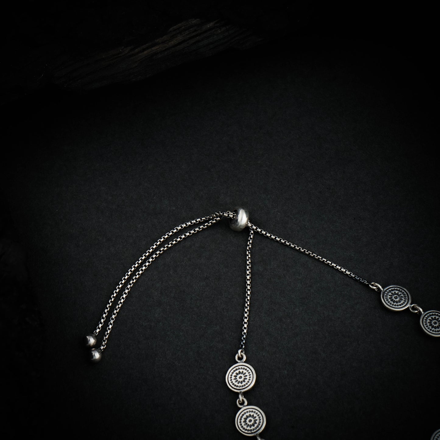 Oxidised Silver Mandala Bracelet