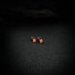 Cushion Cut Rose Gold plated Silver Solitaire Studs