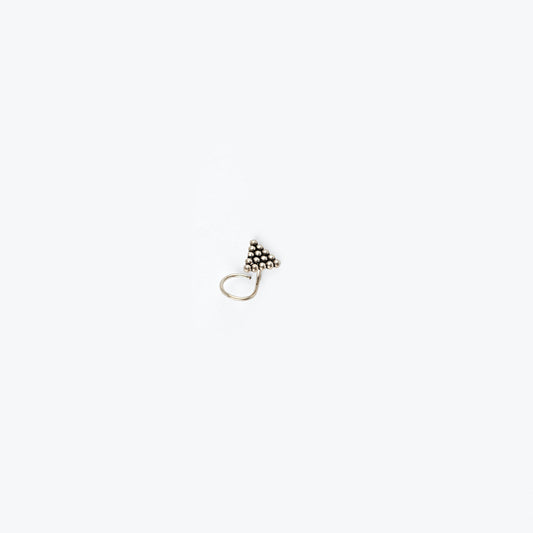 Trikone Silver Nose Pin