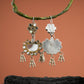 Madhu Chandrika Half Moon Mirror Silver Earrings