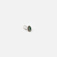 Green Aura Green Stones Silver Nose Pin