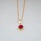 Blushing Bloom Pearl And Ruby Pink Necklace Set