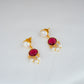 Blushing Bloom Pearl And Ruby Pink Necklace Set