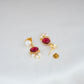 Blushing Bloom Pearl And Ruby Pink Necklace Set