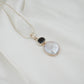 Silver Pearl Garnet Pendant