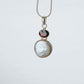 Silver Pearl Garnet Pendant