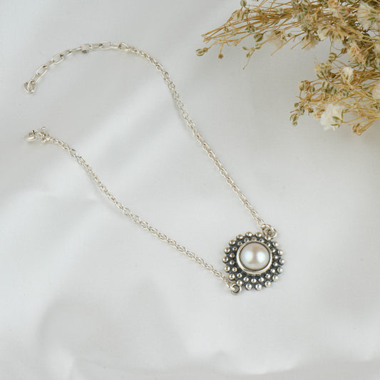 Dainty Pearl Silver Bracelet