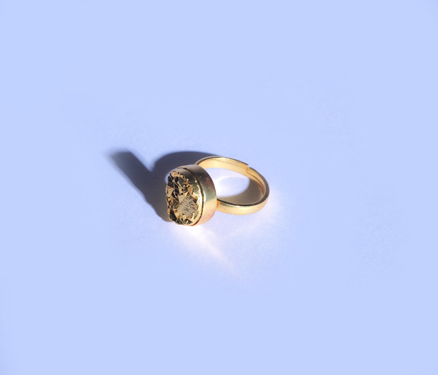 Gold-Dipped Pyrite Ring