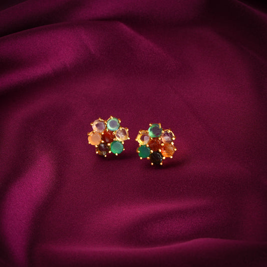Raw Radiance Natural Uncut Semiprecious Stones Studs