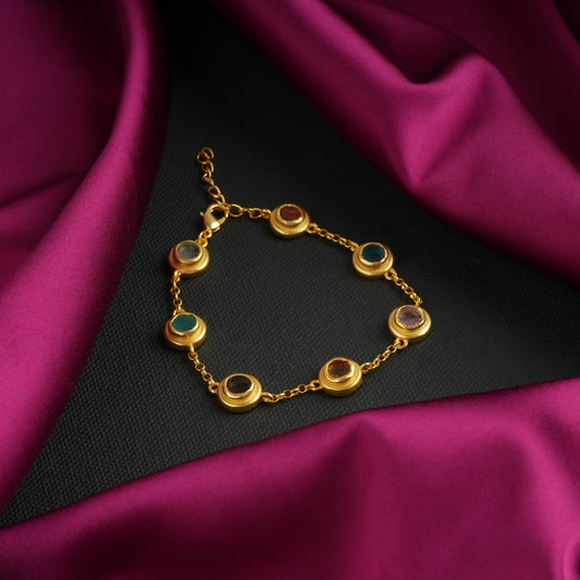 Raw Radiance Natural Uncut Semiprecious Stones Bracelet