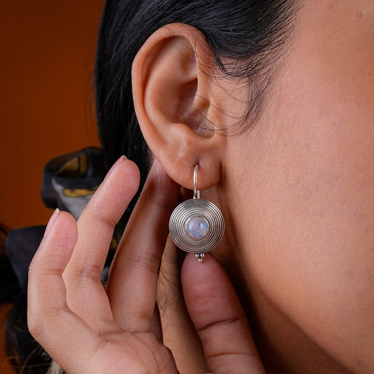 Moonstone Concentric Earrings