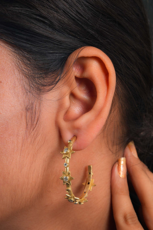 Twinkling Star Hoops