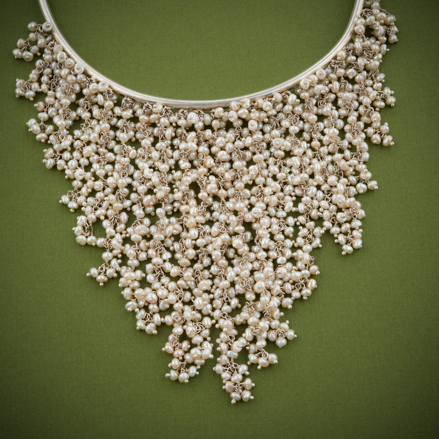 Cascading Pearls Freshwater Pearls Silver Necklace Set