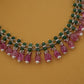 Gulbagh Ruby Red Emerald Green Silver Handcrafted Necklace