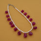 Tumbled Ruby Pearl Necklace