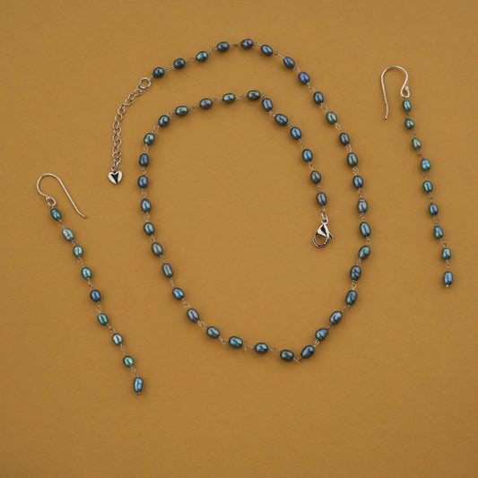 Cloud Grey Pearls Set