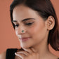 Sunflower Spark Meena Gold Plated Silver Nose Pin