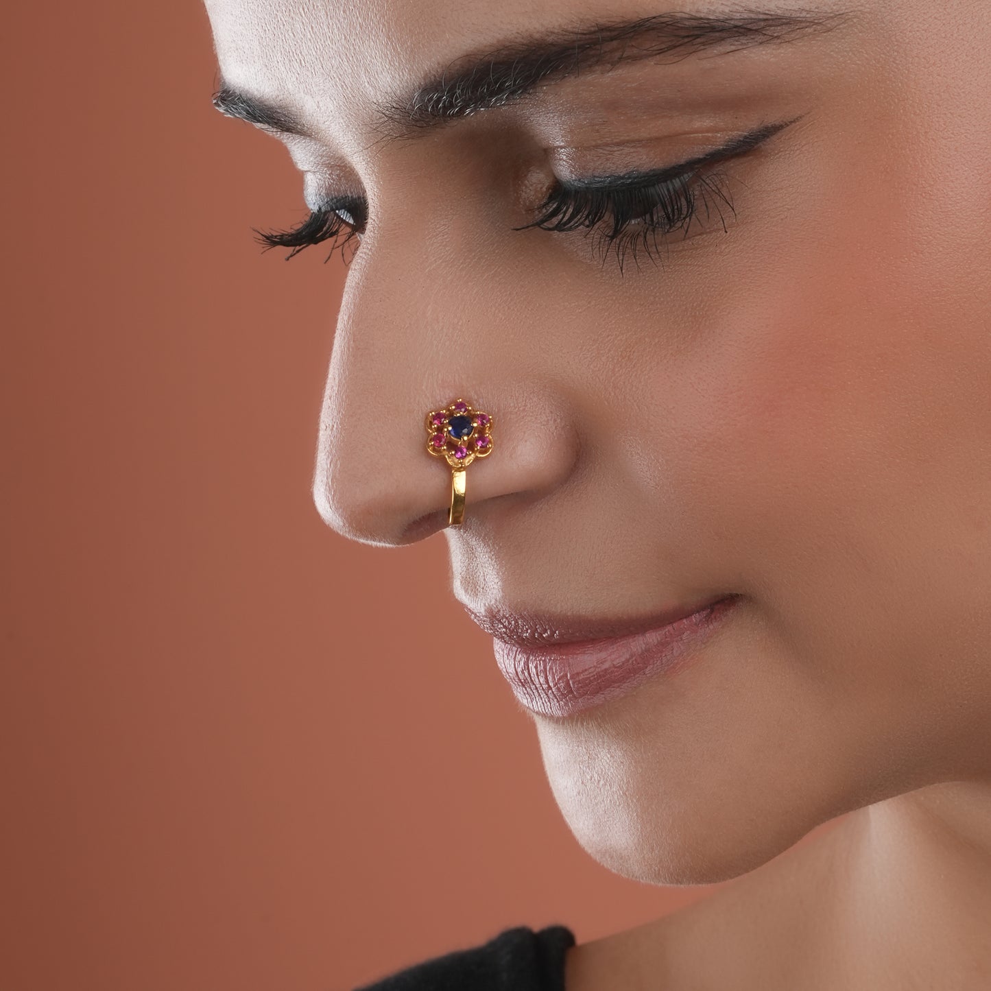 Madhu Malti Clip On Gold Plated Silver Nose Pin