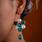 Emeralds And Pearls Silver Flowers