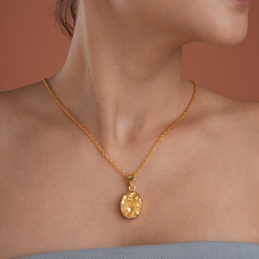 Gold Dipped Pyrite Necklace